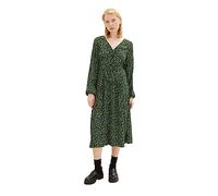 TOM TAILOR Denim 1038137 Vestito, 32433-Stampa Floreale Nera e Verde, M Donna
