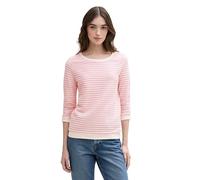 TOM TAILOR Denim 1039980 Maglia di Tuta, 37731-rose White Stripe, XL Donna