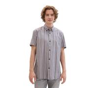 TOM TAILOR Denim 1041402 Camicia, 35485-Tarmac Grey Dobby Stripe, L Uomo