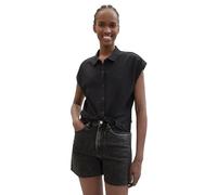 TOM TAILOR Denim 1041414 Blusentop con Dettagli Intrecciati, 14482-Deep Black, M Donna