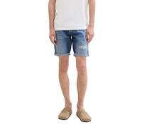 TOM TAILOR Denim 1041433 Pantaloncini in Jeans Destroyed Regular Fit, 10123-Destroyed Mid Stone Blue Denim, L Uomo
