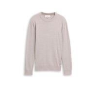 TOM TAILOR Denim 1042509 Pullover, 39263-Greyish Brown White Mouline, S Uomo