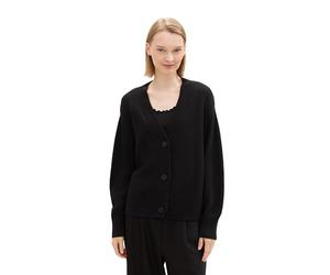 TOM TAILOR Denim 1043311 Cardigan, 14482-Deep Black, XS Donna