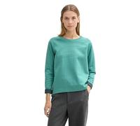 TOM TAILOR Denim 1043937 Maglietta a Maniche Lunghe, 34206-Dark Pacific Teal, XL Donna