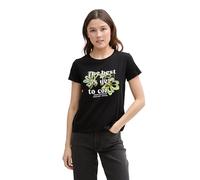 TOM TAILOR Denim 1046547 T-Shirt, 14482-Deep Black, XS Donna