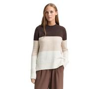 TOM TAILOR Denim 1047880 Pullover, 39191-brown Camel Colorblock, XL Donna