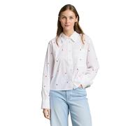 TOM TAILOR Denim 1051835 Camicia da Donna, 39512-Embroidery a Forma di Cuore Rosso, M