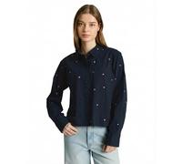 TOM TAILOR Denim 1051835 Camicia da Donna, 40469 - Navy Pink Heart Embroidery, XXL