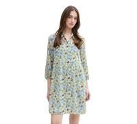 TOM TAILOR Denim Abito da Donna, 37809 - Stampa Floreale Bianca Verde e Blu, XL