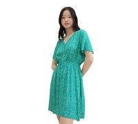 TOM TAILOR Denim Abito da Donna Basic con Motivo Allover, 35325 - Mid Blue Minimal Print, XS