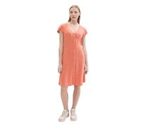 TOM TAILOR Denim Abito da Donna con Bottoni, 35155 - Terracotta bruciata, XXL