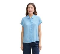 TOM TAILOR Denim Camicetta da Donna a Maniche Corte con Motivo, 37811 - Strisce Verticali Blu e Bianche, L