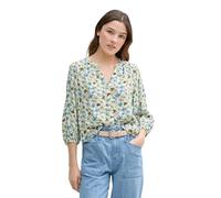 TOM TAILOR Denim Camicetta da Donna con Motivo Floreale, 37809 - Stampa Floreale Bianca Verde e Blu, M