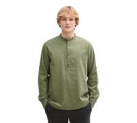 TOM TAILOR Denim Camicia a Tunica da Uomo con Percentuale di Lino, Tree Moss 10905 - Gioco di Carte Tree Moss, Colore: Verde, XL