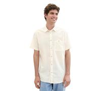 TOM TAILOR Denim Camicia da Uomo Chambray Manica Corta con Tasca sul Petto, 10338 - Soft Light Beige, XL