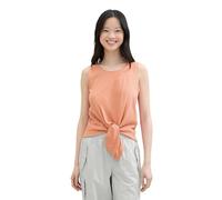 TOM TAILOR Denim Canotta Basic da Donna con Dettaglio Nodo, 35155 - Terracotta bruciata, L