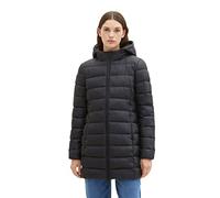 Tom Tailor Denim Cappotto trapuntato leggero da donna con cappuccio, 14482-nero profondo, M