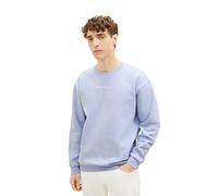 TOM TAILOR Denim Felpa Girocollo da Uomo con Piccolo Logo Stampato, 11486-brunera Blu, L