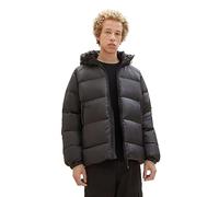 TOM TAILOR Denim Giacca da uomo Relaxed Fit Recycled Down buffer con cappuccio, 29999-nero, XL