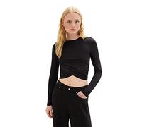 TOM TAILOR Denim Maglia a Maniche Lunghe, 14482-Deep Black, L Donna