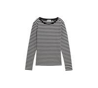 TOM TAILOR Denim 1043085 Maglietta a Maniche Lunghe, 32575-black White Stripe, XXL Donna