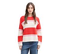 TOM TAILOR Denim Maglione da Donna, 37179 - Strisce Bianche Rosse e Rosa, S