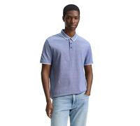 TOM TAILOR Denim Polo da Uomo piqué in Cotone, 38106 Sodalite Blue White Two Tone, L
