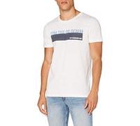TOM TAILOR Denim T-Shirt con Stampa, Uomo, Bianco (Blanc De Blanc White 11186), S
