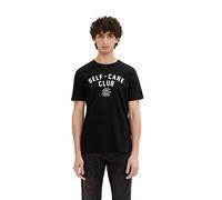 TOM TAILOR Denim T-Shirt con Stampa, Uomo, Nero (Black 29999), XL