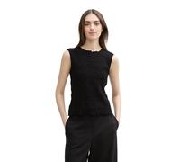 TOM TAILOR Denim Top da Donna Crinkle, 14482 - Deep Black, XXL