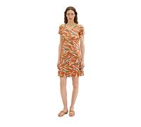 TOM TAILOR Donna Vestito 1035234, Marrone (31758 - Brown Abstract Leaf Design), 44