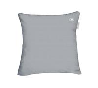 TOM TAILOR Federa Satin, 40x40 cm, 100% cotone, con piping e ricamo del logo, con cerniera, FINE STRIPES Grigio (Moody Grey & Light Grey)