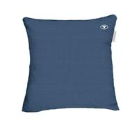 TOM TAILOR Federa Satin, 40x40 cm, 100% Cotone, Federa con bordatura e ricamo logo, con cerniera, FINE STRIPES Blu scuro/Blu chiaro(Dark Navy & Sky Blue)