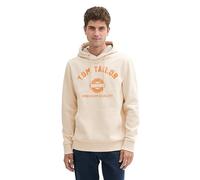 TOM TAILOR Felpa con Cappuccio da Uomo con Logo Stampato, 27469 - Smooth Light Sand, M