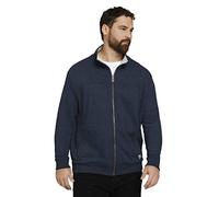 TOM TAILOR Felpa Plus Size con Collo Alto, Uomo, Blu (Sky Captain Blue White Melange 19024), 3XL Taglia Grande