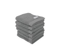 TOM TAILOR Gästehandtuch, Color Bath Towel Moody Grey, 6er Set, 30x50 cm, 100% Baumwolle/Frottier, mit Aufhänger und Label mit Logo