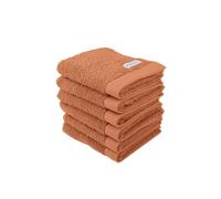 TOM TAILOR Gästehandtuch, Color Bath Towel Warm Coral, 6er Set, 30x50 cm, 100% Baumwolle/Frottier, mit Aufhänger und Label mit Logo