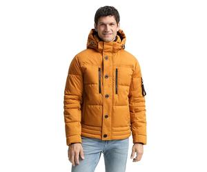 TOM TAILOR Giacca buffer da uomo 1046971 con cappuccio rimovibile, 10821 - Burro Peanut Brown, M