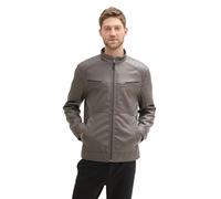 TOM TAILOR Giacca in pelle finta da uomo in stile biker, 11381 - Beluga Grey, XXL