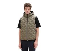 TOM TAILOR Gilet ibrido da uomo con cappuccio, 32097 - Smokey Olive Green, 3XL