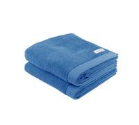 TOM TAILOR Handtuch, Color Bath Towel Cool Blue, 2er Set, 50x100 cm, 100% Baumwolle/Frottier, mit Aufhänger und Label mit Logo