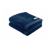 TOM TAILOR Handtuch, Color Bath Towel Dark Navy, 2er Set, 50x100 cm, 100% Baumwolle/Frottier, mit Aufhänger und Label mit Logo