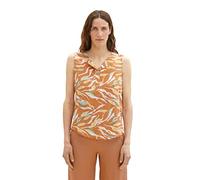 TOM TAILOR Le signore Camicetta 1035254, 31758 - Brown Abstract Leaf Design, 40