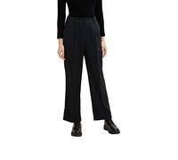TOM TAILOR Le signore Lea Straight Fit - Pantaloni in tessuto a righe 1034219, 30718 - Black Irregular Pin Stripe, 42W / 32L