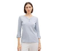 TOM TAILOR Le signore Maglietta a righe 1024036, 26053 - Offwhite Navy Small Stripe, M