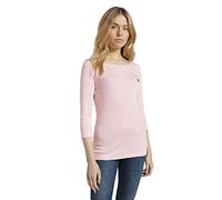 TOM TAILOR Le signore Maniche lunghe a righe 1024035, 26034 - White Peach Small Stripe, XS