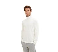 TOM TAILOR Maglia a Maniche Lunghe con Collo Alto, Uomo, Bianco (Off White 10332), 3XL