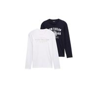 TOM TAILOR Maglia a Maniche Lunghe in Confezione Doppia, Uomo, Blu (Knitted Navy 10690), L