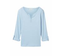 Maglietta a righe a maniche lunghe da donna TOM TAILOR con top Henley stretch NU