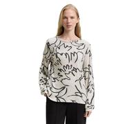 TOM TAILOR Maglietta a Maniche Lunghe da Donna, 38855 - Flower Print On Melange, S